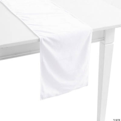 White Velet Table Runner