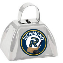 Hockey Personalized Metal White Cow Bells - 12 Pack