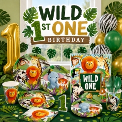 Safari Zoo 1st Birthday Party Supplies