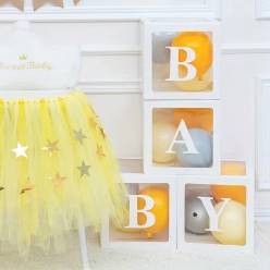 Neutral Yellows Baby Shower Balloon Box Kit w/ Balloons