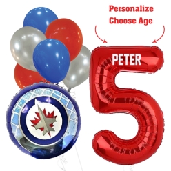 Winnipeg Jets PERSONALIZED Name & Age Balloon Bouquet