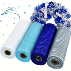 Winter Collection Wire Mesh Large Ribbon Rolls 40Yards