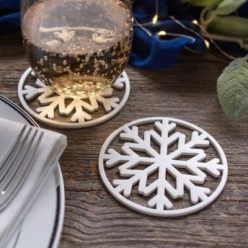 Winter Snowflake Coasters - 24Pk