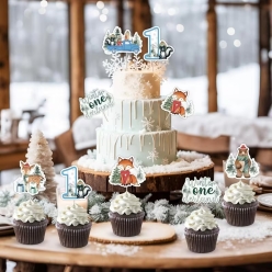 Winter Onederland Animals Cupcake Toppers 12pcs