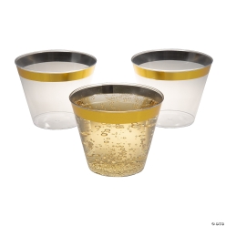 Bulk Gold Plastic Cups 9 oz. - 50Pk