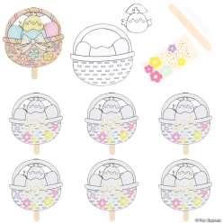 Easter Whimsy Basket with Pop-Up Chick Craft Kit-6Pk