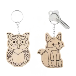DIY Wood Animal Keychains 2pk