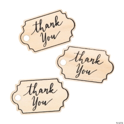 Wood Thank You Favour Tags - 24Pk