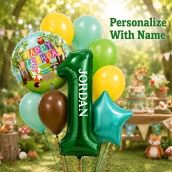Woodland 1st Personalized Balloon Bouquet