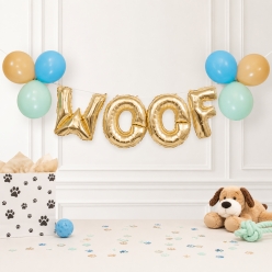 Woof Puppy Dog Airfill Latex & Foil Balloon Banner Kit