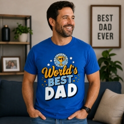 World's Best Dad Blue Shirt