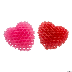 Expanding Mesh Fidget Worm Valentine Hearts-12Pk