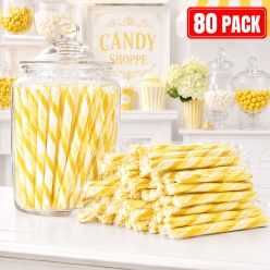 Old Fashioned Yellow Banana Candy Sticks - 80 PK
