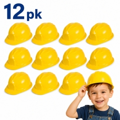 Child's Construction Plastic Hats - 12pcs