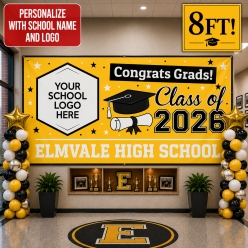 Grad Yellow 2 PERSONALIZED Gigantic 8FT Vinyl Keepsake Banner