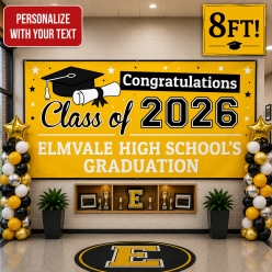 Grad Yellow PERSONALIZED Gigantic 8FT Vinyl Keepsake Banner