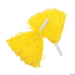 Yellow Spirit Pom-Poms - 12 Pk