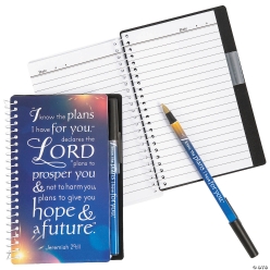 Religious Plans I Have for You Notepads with Pen-12Pk