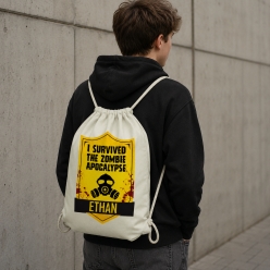 Zombie Apocalypse Personalized Drawstring Backpack