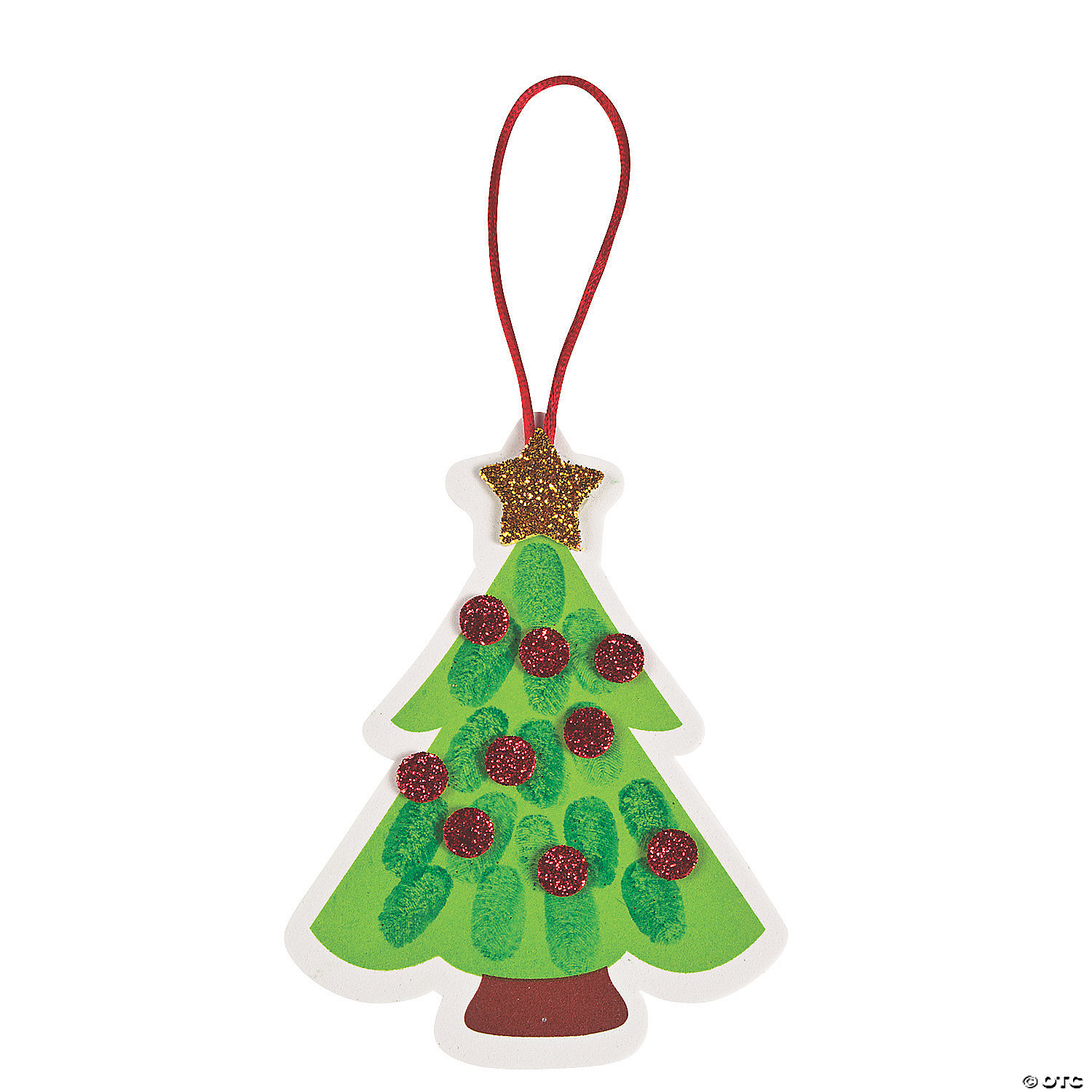 Thumbprint Christmas Tree Ornament Craft Kit 12pk