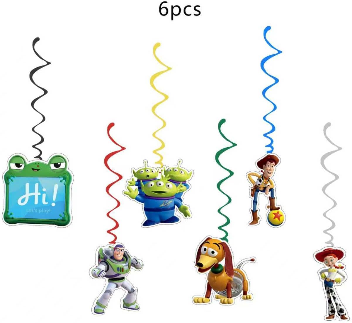 Toy Story 5 Hanging Party Swirl Decorations - 6 Pack
