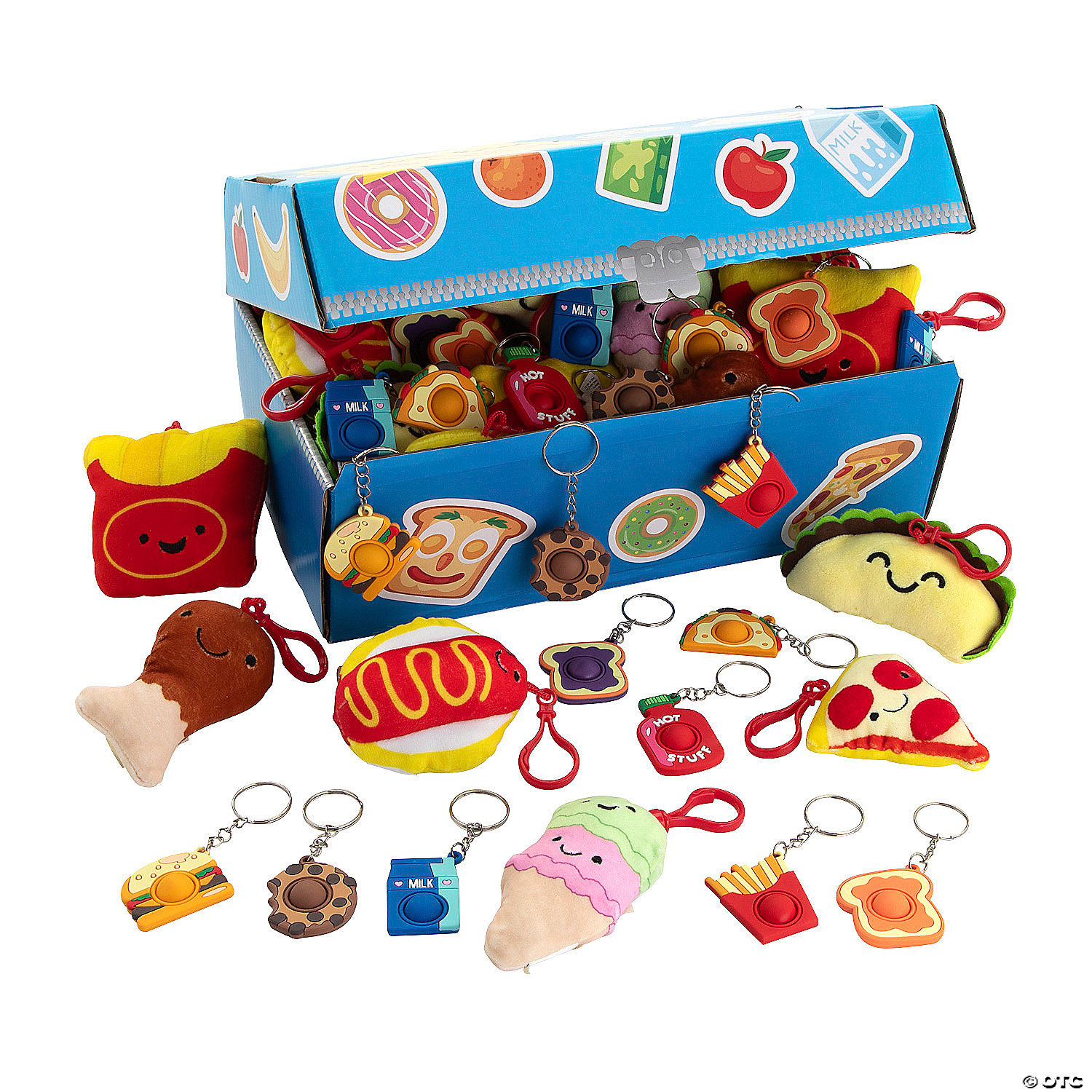 Food Keychains Treasure Chest Assortment-72Pk