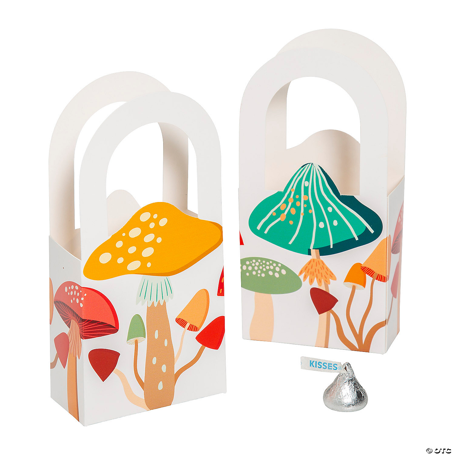 White Mushroom Cardstock Treat Boxes - 12Pk