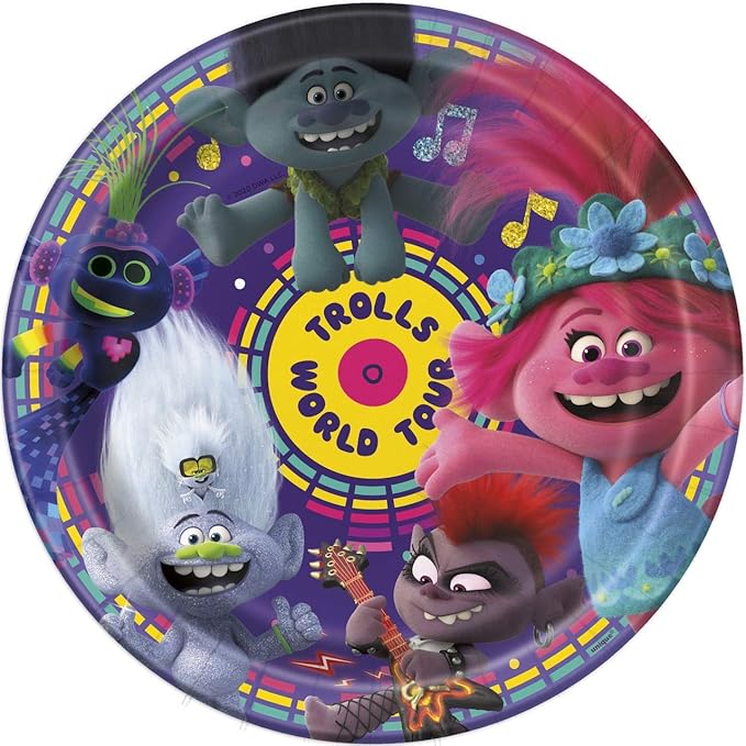 Trolls Sparkling Dinner Plates - 8 PK