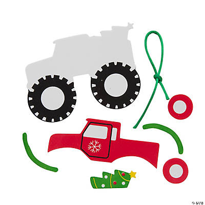 Christmas Monster Truck Ornament Craft Kit-12 Pack