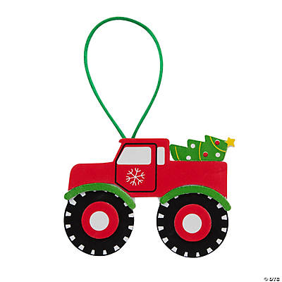 Christmas Monster Truck Ornament Craft Kit-12 Pack