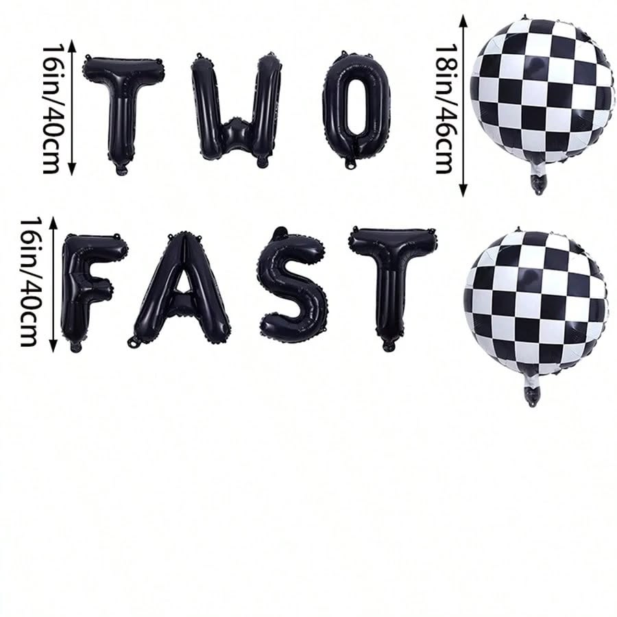 Racing TWO Fast Birthday Balloon Set