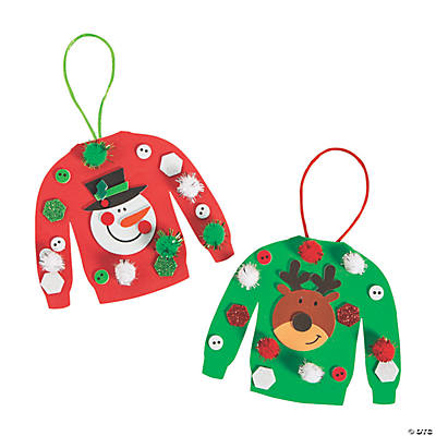 Ugly Sweater Ornament Craft Kit for 12 Kids