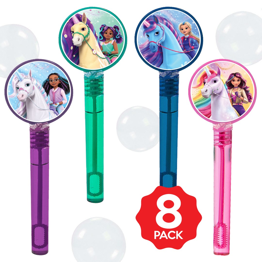Unicorn Academy Bubble Bottles w/Wands - 8 PACK