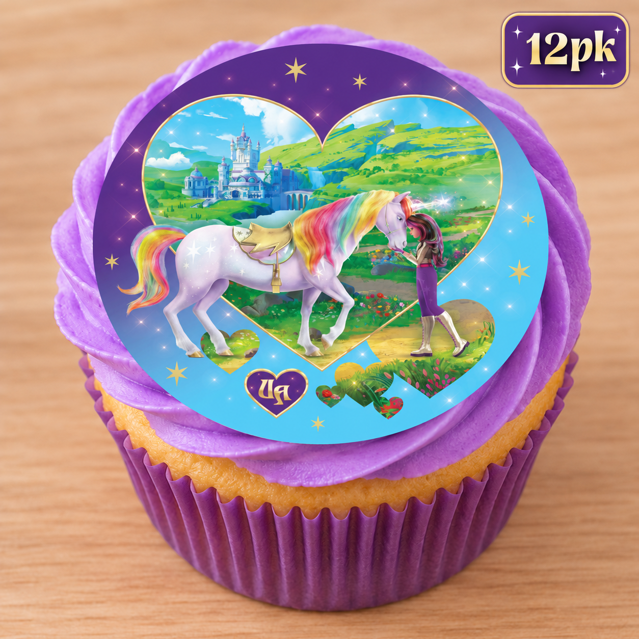 Unicorn Academy Cupcake Icing Toppers 12pk