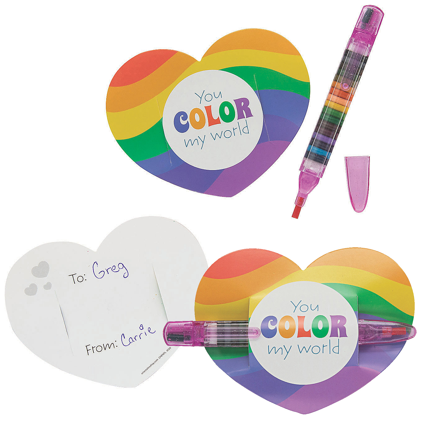 Deluxe Stacking Crayon Valentine Exchange w/Card