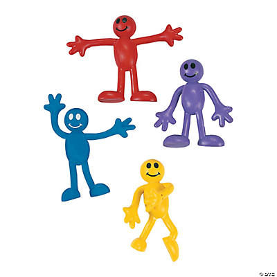 Vinyl Mini Smile Face Bendables 48 Pack
