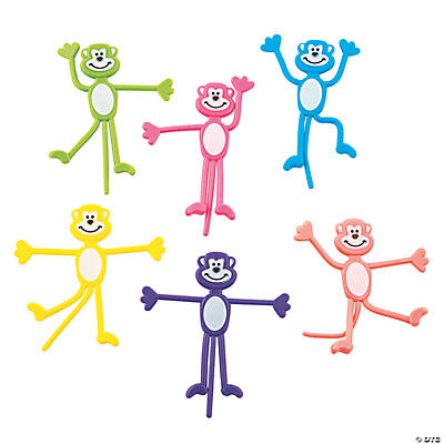 Vinyl Large Bendable Monkeys - 24 Pack