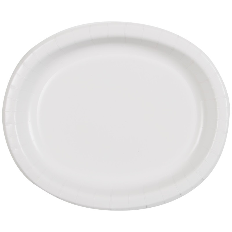 White Oval Plates 8 Pack