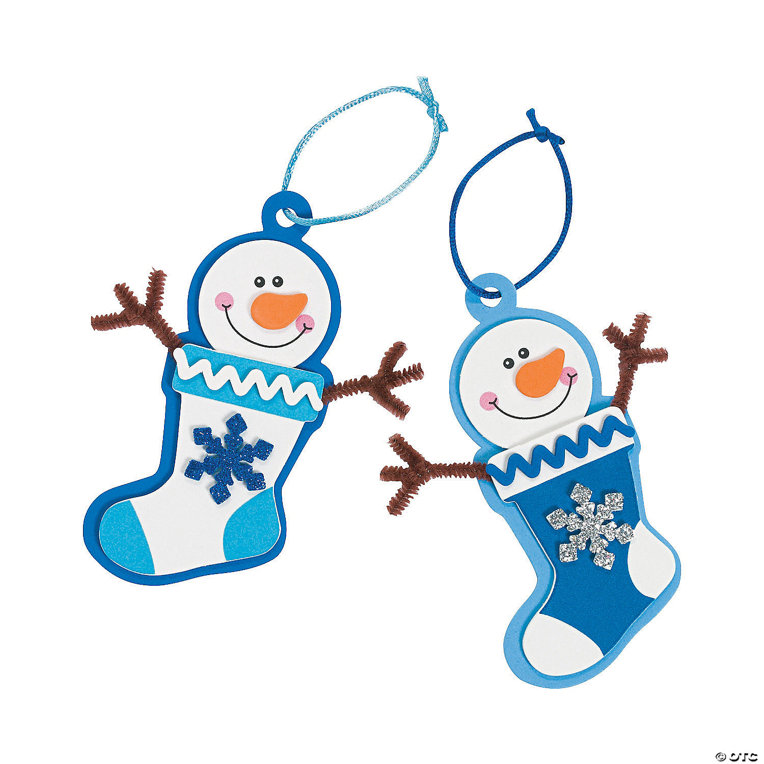 Winter Snowman Stocking Christmas Ornament Craft Kit - 12 Pack