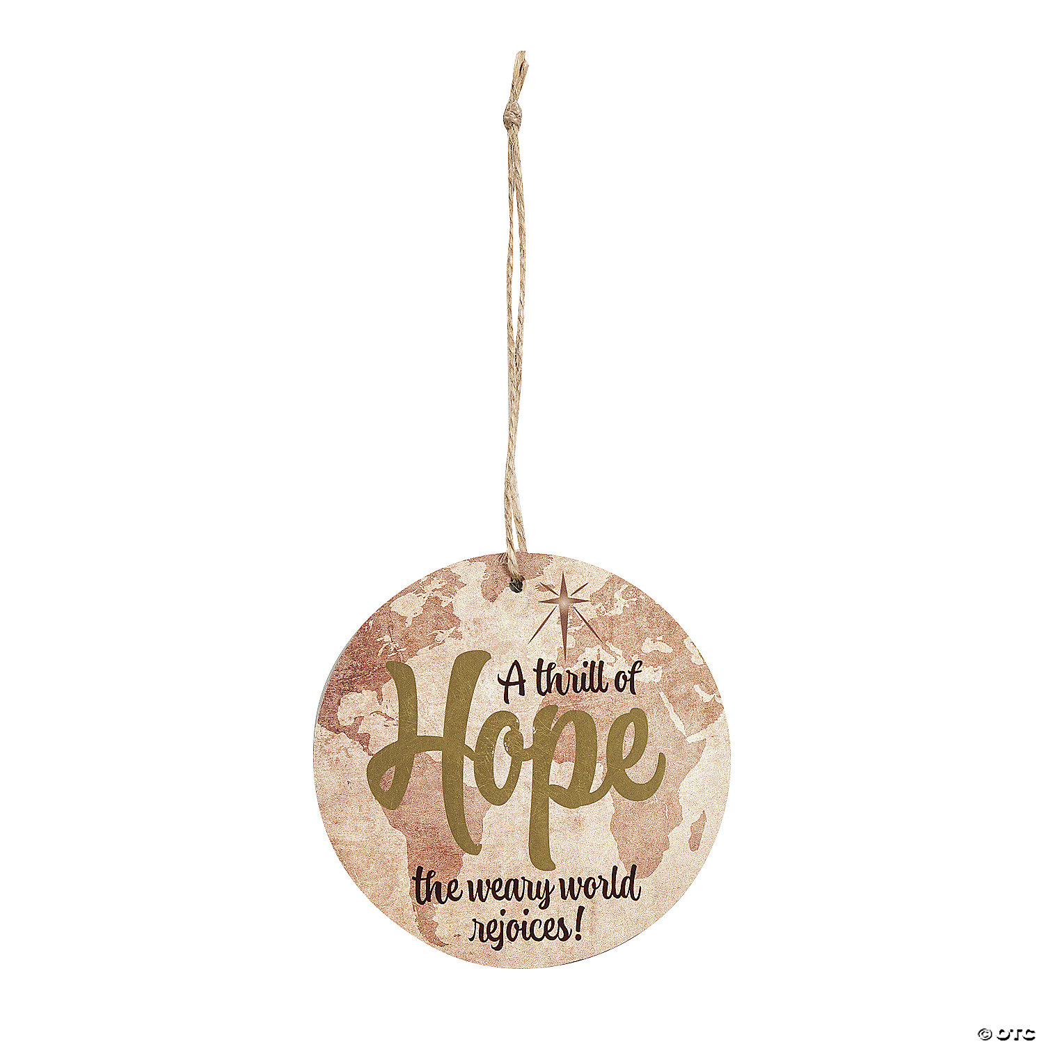 Religious Thrill of Hope Wood Christmas Ornaments-12 Pack