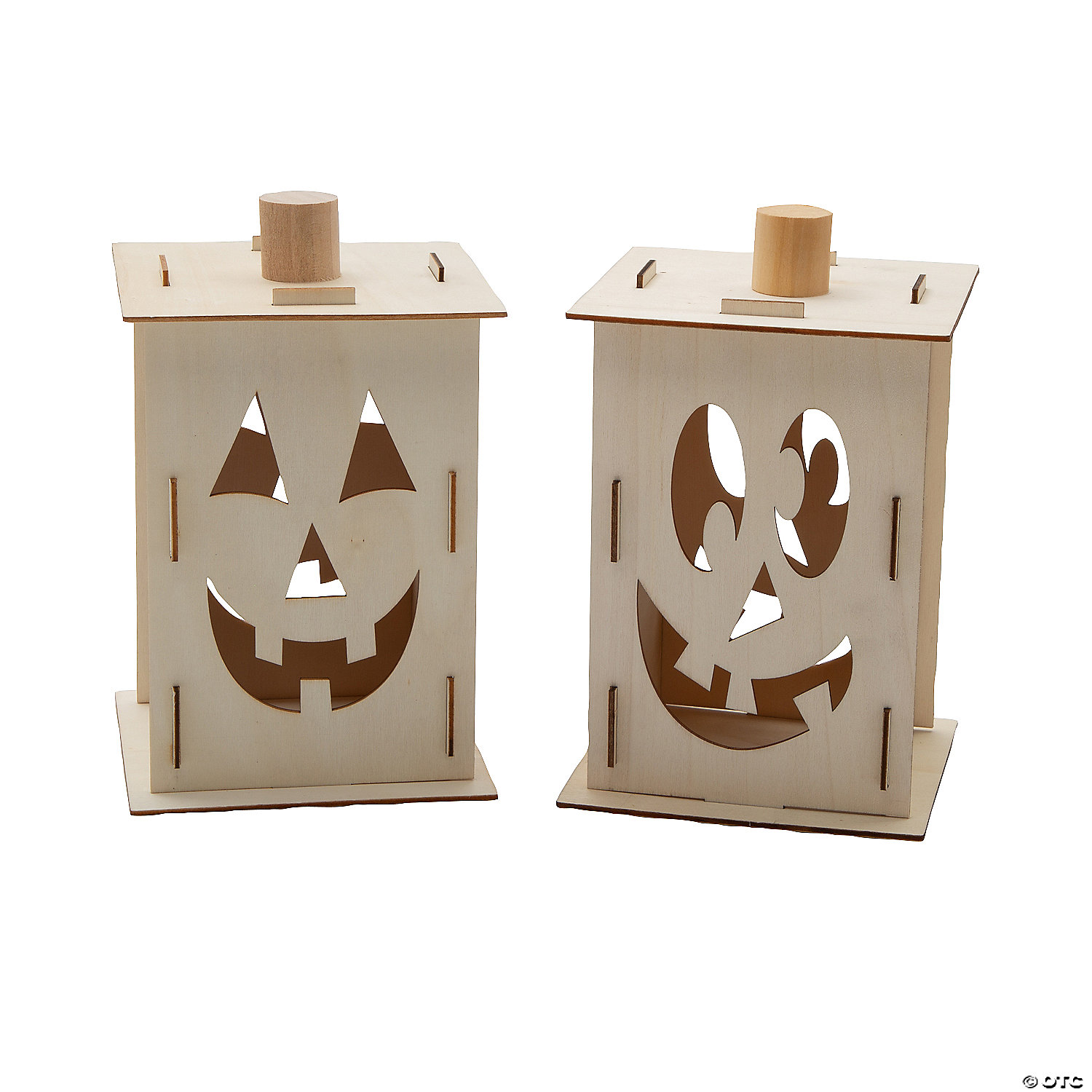 Halloween DIY Jack-O'Lantern Wooden Lanterns-12Pk