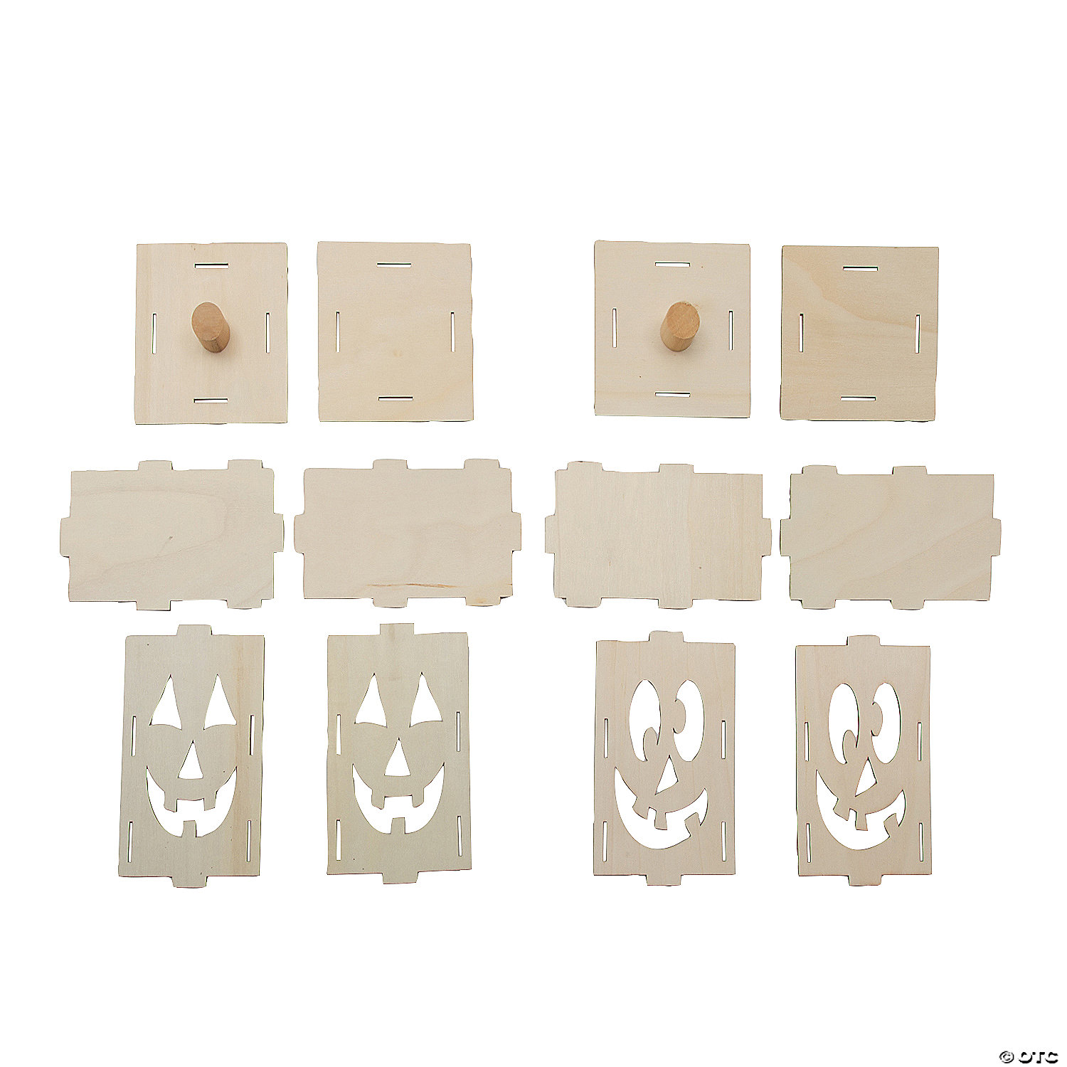 Halloween DIY Jack-O'Lantern Wooden Lanterns-12Pk