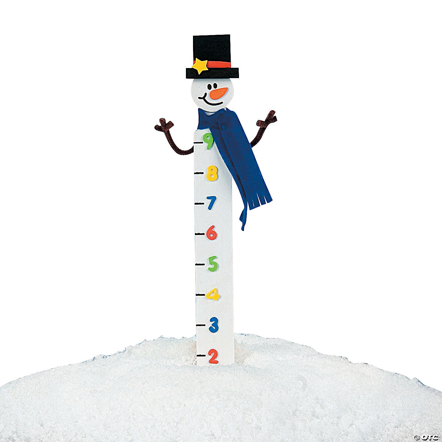 Wooden Snowman Snow Measuring Stick Craft Kit - 12 Pack