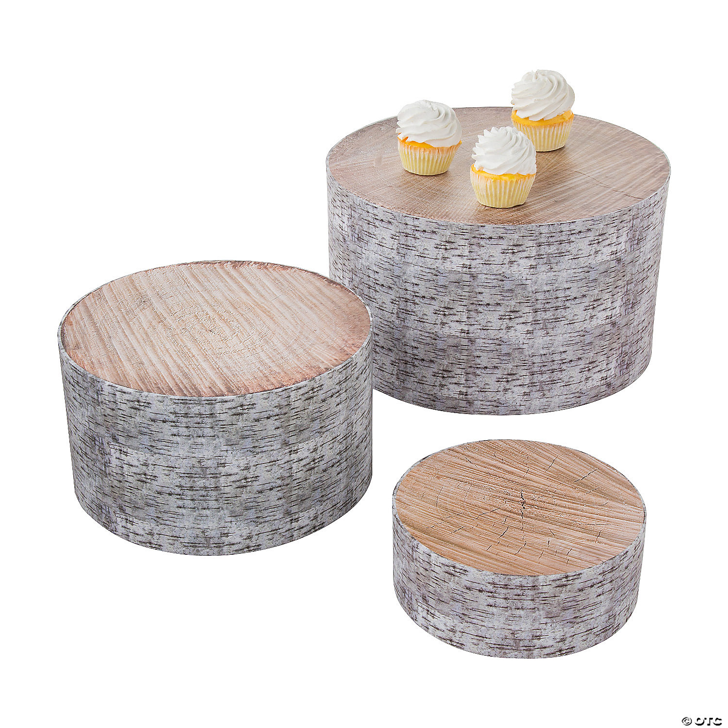 Woodland Party Tree Stump Treat Stands-3 Pieces