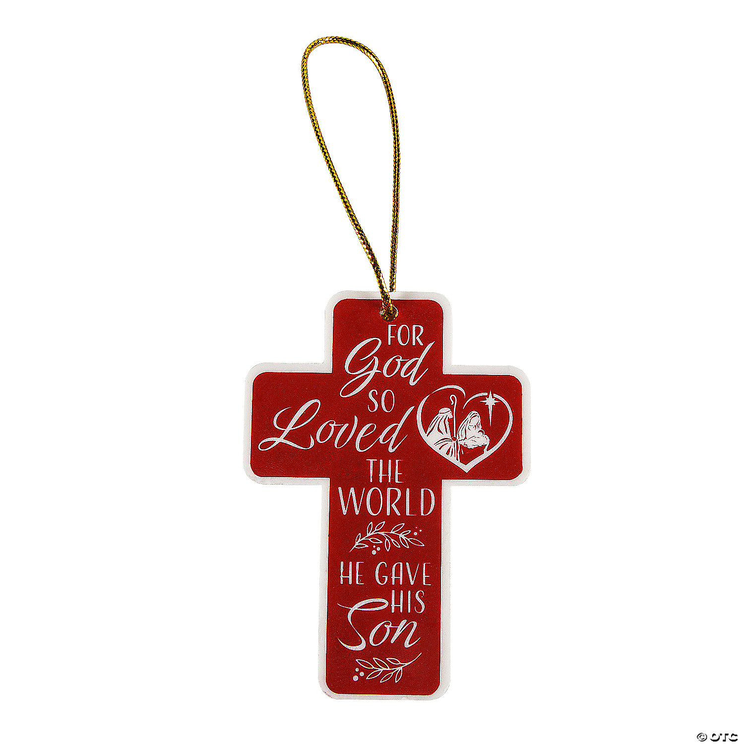 Religious God Loved the World Ceramic Ornament-12 Pack