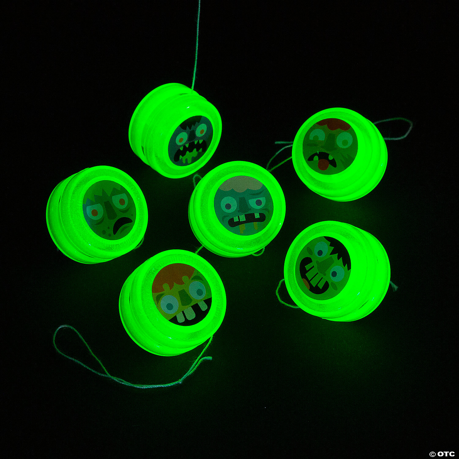 Bulk Glow-in-the-Dark Zombie YoYos-48Pk
