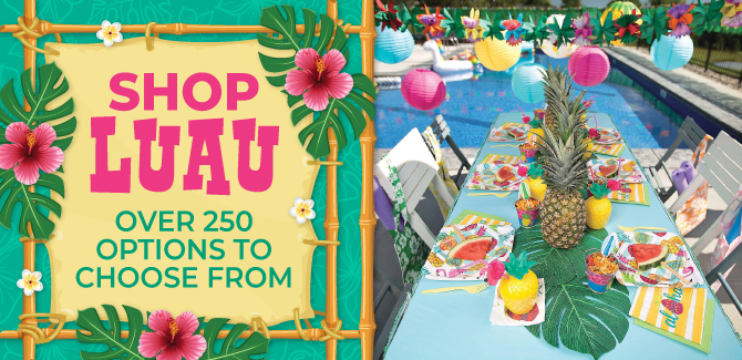 Luau Birthday Party Supplies, Favours & Wearables