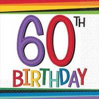 60th Birthday Colourful Party Supplies