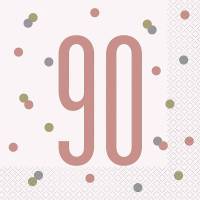 90th Birthday Pink & Rose Gold